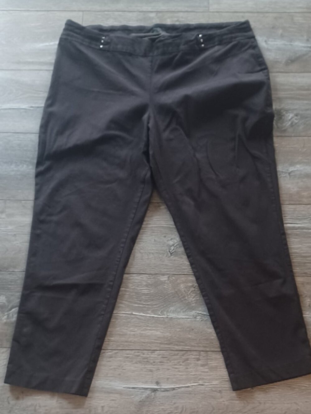 PLUS JM Collection Dark Brown Stretch Tummy Control Straight Legs 24W